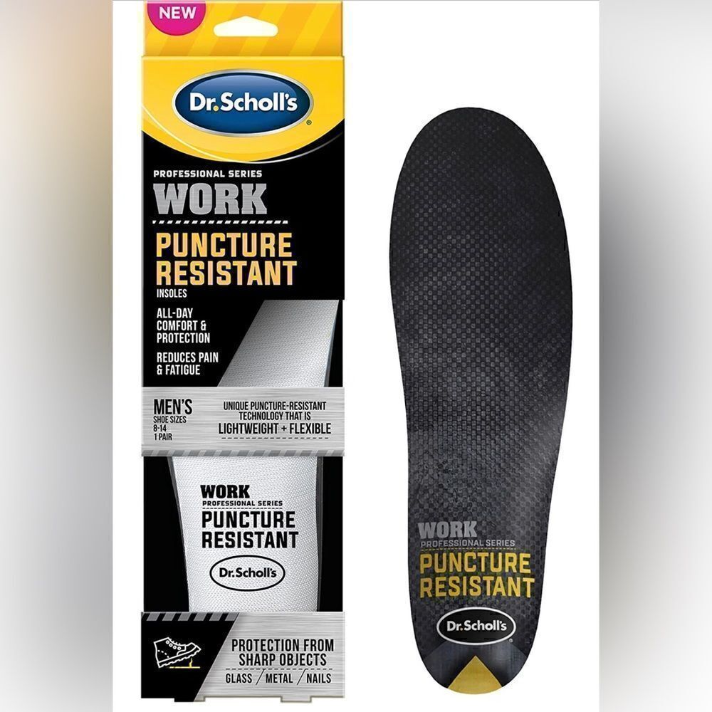 COPY 13-Dr. Scholl's Puncture Resistant Insoles, Men's 8-14, 2 pair for 1 price!